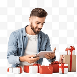 互联网商城图片_圣诞节快乐的年轻夫妇使用信用卡