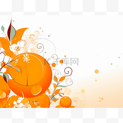 橙色的圆圈图片_背景有很多五颜六色的花朵和一个