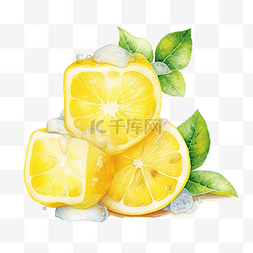 柠檬冰插画