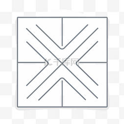 谷仓门的线条图标，中间有一个 x 