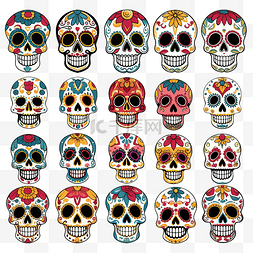 矢量 dia de los muertos 亡灵节或墨西