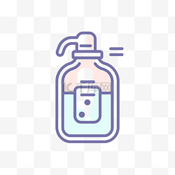 一瓶肥皂和肥皂的图标 向量