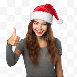 戴着圣诞帽的女孩在没有焦点的墙