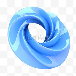3d 蓝色抽象螺旋高品质隔离渲染