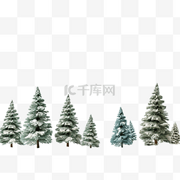 光图片_冬季降雪后雪中的森林小圣诞树