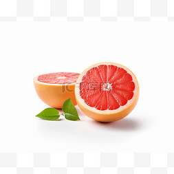 中二背景图片_白色背景中四分之二的新鲜葡萄柚