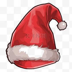 灰色背景剪贴画上的圣诞老人帽子