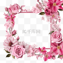 美丽的粉红色花框