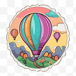 可爱的卡通气球圆形图标剪贴画 