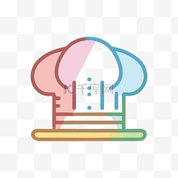 带有彩虹色厨师帽的图标 向量