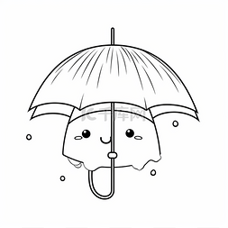 卡通花伞图片_可爱的伞下着色