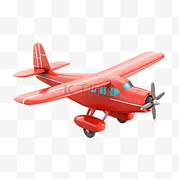 红色飞机交付 3d 图