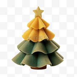 金色顶毛毡圣诞树