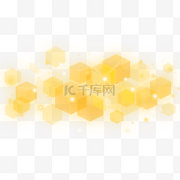 散景灯彩色黄色方块横图