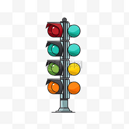 控制红绿灯图片_交通灯柱轮廓样式png插图