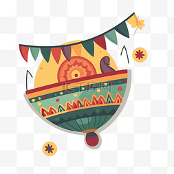 嘉年华气球图片_墨西哥传统气球矢量卡通剪贴画
