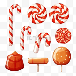圣诞焦糖糖果条纹条纹焦糖棒红白