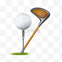 高尔夫球杆图片_高尔夫俱乐部和球剪贴画白色高尔