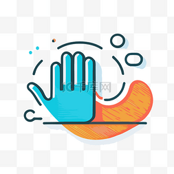 橙色和蓝色背景图片_橙色和蓝色的手擦洗图标插图 向