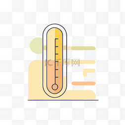 在光滑表面上显示温度计的图标 