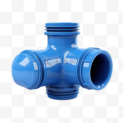 蓝色三通PVC管件