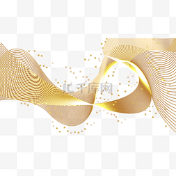 光影金色图片_抽象量子金色波纹科技线条