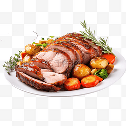 猪肉炖煮图片_圣诞节或感恩节的美味开胃烤肉猪