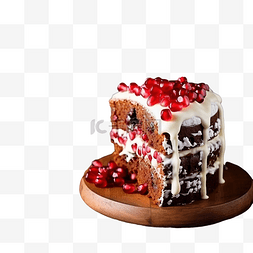 仁和匠心图片_圣诞巧克力蛋糕，配有白色糖霜和