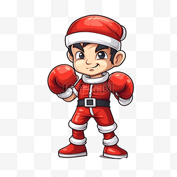 卡通大肚子男图片_穿着圣诞老人服装的拳击手