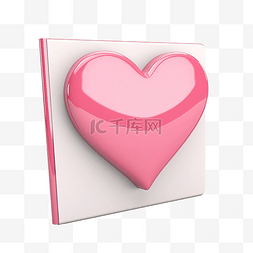 记忆图片_3d 笔记与粉红色的心