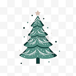 简约喜庆背景图片_简约风格的圣诞树和雪图