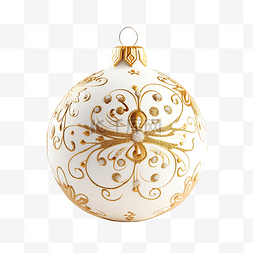 圣诞球金色装饰在白色木质上，上