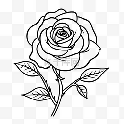 玫瑰着色页供您使用轮廓素描 向