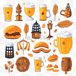 十月图片_庆祝节日慕尼黑啤酒节的收藏配件