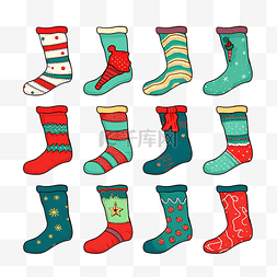 袜子的图片_圣诞节儿童逻辑游戏与卡通袜子的