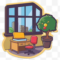 教室图片_有图片树的办公桌 向量