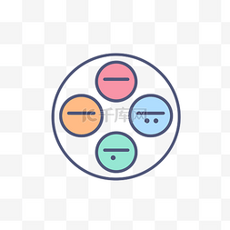 圆形图形符号中的四个彩色圆圈 