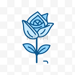 代表富裕图片_代表美丽玫瑰的蓝色图标 向量