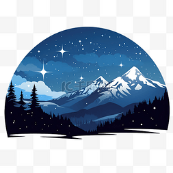 山风景和星夜