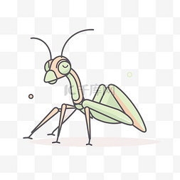 矢量螳螂图片_绿色螳螂的平面矢量图