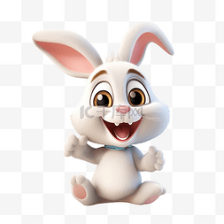 复活节人物背景图片_兔子人物微笑有趣复活节快乐卡通