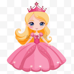 可爱公主png图片_公主剪贴画可爱的粉红色公主白色