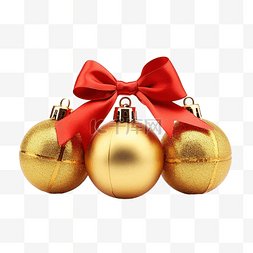k图片_圣诞礼物，金色和红色的球弓隔离