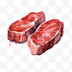 牛腩套餐图片_水彩牛排肉