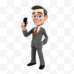 拿着手机玩图片_玩手机的商人的肖像 商人拿着电