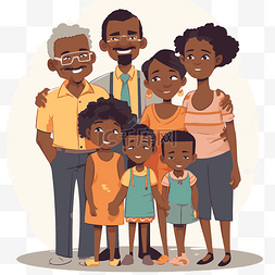 非裔美国人家庭团聚 向量