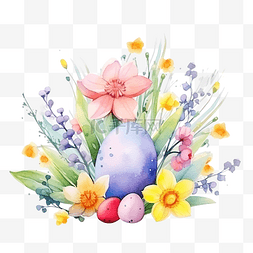 春天图片_水彩春天花复活节元素复活节和春