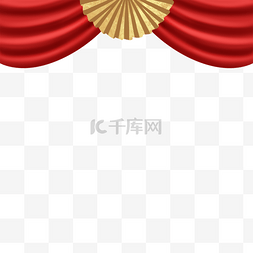 红帘子图片_春节兔年中国新年红色舞台幕布图