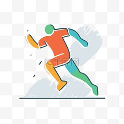 跑步彩色剪影图片_一个人跑步的插图 向量