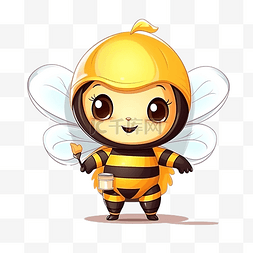 纸箱可爱的蜜蜂，配有超级英雄斗